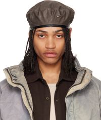 OUR LEGACY Brown Nylon Beret