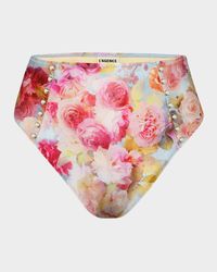 Vanessa Soft Cloud Floral High-Waist Bikini Bottoms