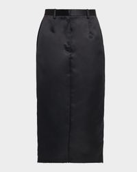 Tailored Duchess Satin Midi Pencil Skirt