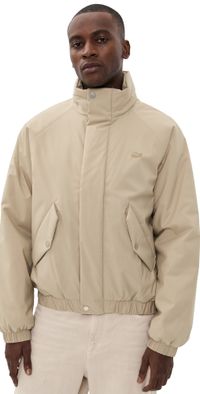 Lacoste High Collar Bomber Jacket Beige M