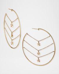 Siren 3-Star Dangle Hoop Earrings