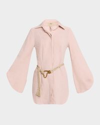 Antonia Belted Mini Shirtdress