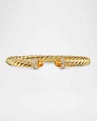 Cablespira Flex Bracelet with Citrine and Diamonds in 18K Gold, 6mm