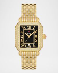 Special Edition Deco Madison Noir Dial Gold Diamond Bracelet Watch