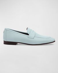 Leather Flat Penny Loafers