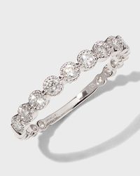 White Gold 9-Diamond Bezel Ring, Size 6.5