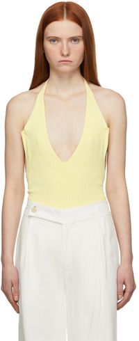 SIR. SSENSE Exclusive Yellow Halter Kelvin Bodysuit