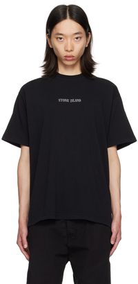 Stone Island Black Embroidered-Logo T-Shirt