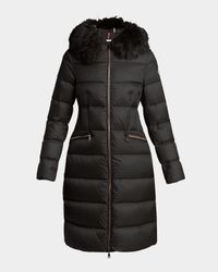 Boedic Long Down Coat with Detachable Shearling Trim
