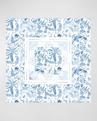 x Catherine Cartie Amazon Blue Instructional Mahjong Tablecloth, 56" Square