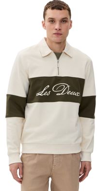 Les Deux Cory Zipper Rugby Sweatshirt Ivory L