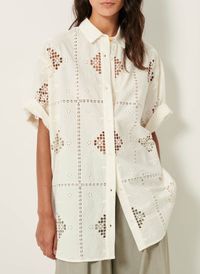 Sessun - Chemise col classique en coton - Taille L - Blanc