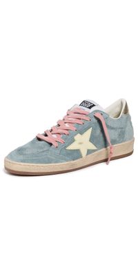 Golden Goose Ballstar Suede Sneakers Silver Blue/Light Yellow/Platinum 37