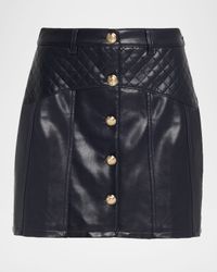 Claudia Quilted Vegan Leather Mini Skirt
