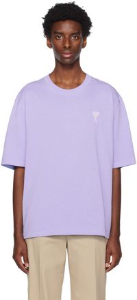 AMI Paris T-shirt mauve à logo Ami de cœur exclusif à SSENSE