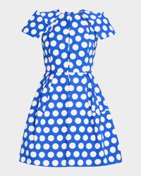 Signature Pleated Polka-Dot Dress