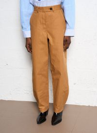 Antik Batik - Pantalon droit en coton - Taille L - Marron