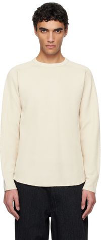 nanamica T-shirt de survêtement isotherme blanc cassé à col ras du cou - ONE OCEAN, ALL LANDS