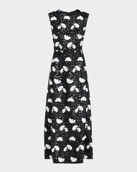 Embroidered Sequin Sleeveless Ankle Dress