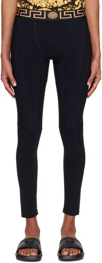 Versace Underwear Black Paneled Lounge Pants
