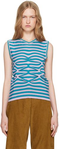 Kiko Kostadinov Blue & Pink Zabriskie Tank Top