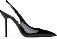 Paris Texas Black Lidia Slingback Heels