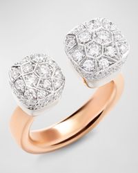 Nudo Toi et Moi 18K Rose Gold White Diamond Ring