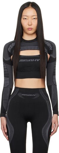 MISBHV Black Jacquard Sport Bra