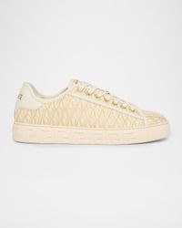 Greca Jacquard Canvas Low-Top Sneakers