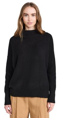 Vince Boiled Funnel Neck Pullover Black XL