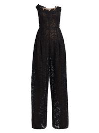 Women's Gardenia Lace Strapless Jumpsuit - Black - Size 8