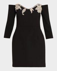 Ellerie Floral Diamante Off-Shoulder Mini Dress