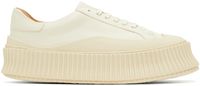 Jil Sander White Leather Platform Sneakers