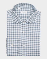 Men's Cotton Petite-Plaid Sport Shirt