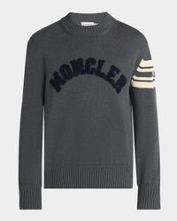 Men's Curved Logo Knit Crewneck Sweater