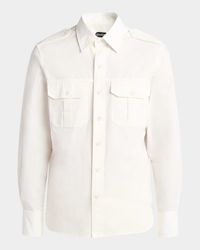 Men's Cotton-Silk Poplin Western Shirt