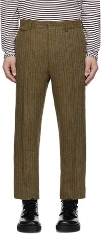 RRL Brown Slim Fit Herringbone Suit Trousers