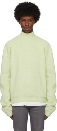 Rick Owens Green Porterville Alpaca Knit Turtleneck