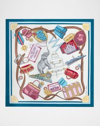 Printed Silk Twill Square Scarf