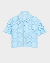 Makaia Logo Cropped Short-Sleeve Shirt