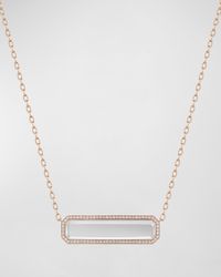 Belle Rose Gold East-West Rock Crystal Tablet Necklace