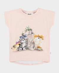 Girl's Ragnhilde Printed Short-Sleeve Cotton T-Shirt, Size 8-10