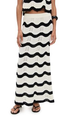 La DoubleJ Chevron Skirt Bicolor Black/Ecru XL