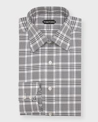 Men's Slim Fit Plaid Dress Shirt