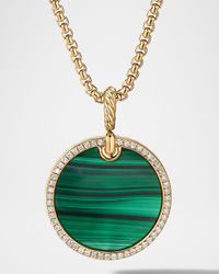 DY Elements Disc Pendant with Diamonds in 18K Gold, 24mm