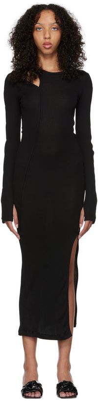 Helmut Lang Black Cotton Midi Dress