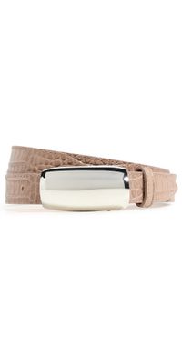 L'AGENCE Marlowe Leather Belt Cappuccino Croc XS