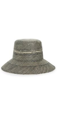 Brixton Lopez Panama Straw Bucket Hat Catalina Sand/Black XS