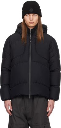 Moncler Blouson Peller bleu marine rembourré en duvet
