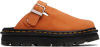 Dr. Martens Orange Zebzag Suede Casual Slingback Platform Slip-On Loafers